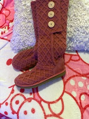 UGG Women's Knit Button Tall Boots - Rose
